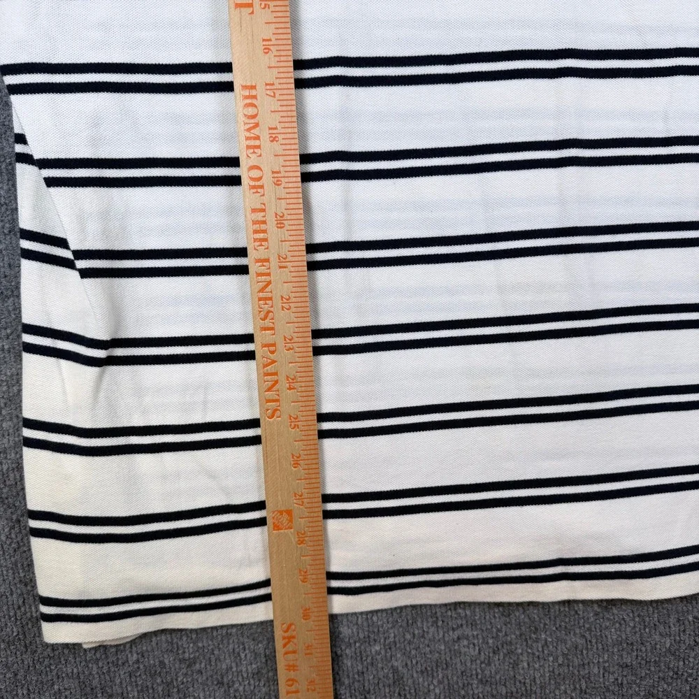 Vintage Polo Ralph Lauren Rugby Shirt Mens XL White Black Striped Pony 90s